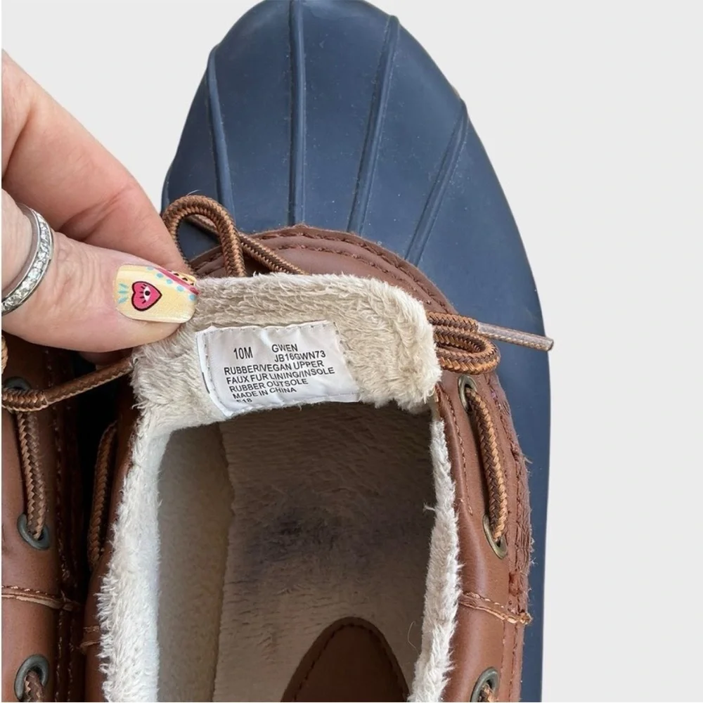 JBU by Jambu Gwen Faux Fur Lined Duck Shoes Women’s 10 Blue Brown